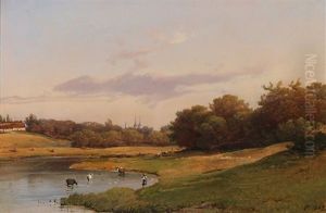 A View Of Roskilde Cathedral by Vilhelm Peter Carl Petersen