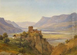 Ruine Brunnenberg / Castel Fontana An Der Etsch In Sudtirol by Vilhelm Peter Carl Petersen