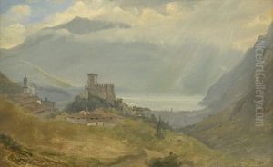 Das Kastell Von Tenno Mit Blick Auf Den Gardasee
