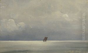 Kleines Segelschiff Auf Dem Meer by Vilhelm Peter Carl Petersen
