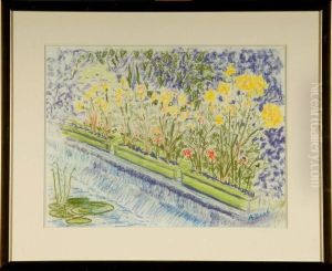Bord De Bassin Fleuri by Anna Boch