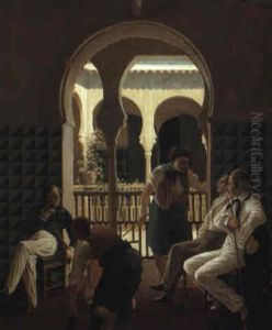Interieur Fra Den Naere Orient Med S+folk, Der Ryger Vandpibe
