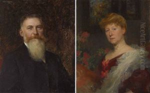 Damen- Und Herrenportrat (pair) by Walter Petersen