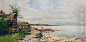 Fisher Houses At The Baltic Sea by Heinrich Petersen-Flensburg