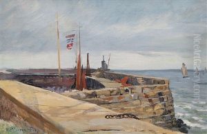 Pier An Der Nordsee by Heinrich Petersen-Flensburg