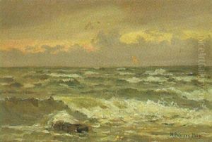 Flutwellen Im Abendlicht, Nordsee by Heinrich Petersen-Flensburg