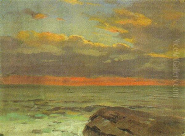Sonnenuntergang Mit Stein (arkona/rugen?) - view 1