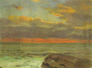 Sonnenuntergang Mit Stein (arkona/rugen?)