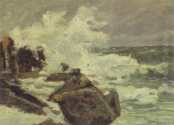 Sturmbrandung An Den Schwarzen Felsen Von Bornholm - view 1