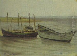 Boote An Den Festmacherstangen, Flensburger Forde Boote An Den Festmacherstangen, Flensburger Forde