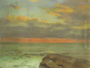 Sonnenuntergang Mit Stein (arkona / Rugen?)