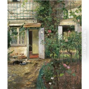 Gammelt Hus I Normandi-old House In Normandy by Eilif Peterssen