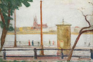 Wybrzeze Kosciuszkowskie Z Widokiem Na Kosciol Sw. Floriana Na Pradze by Jan Bochenski