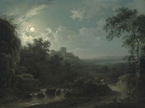 An Arcadian Moonlit Scene by Abraham Pether