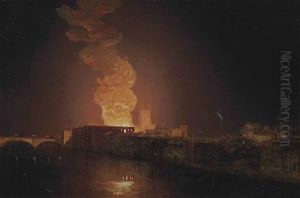 Southwark Cathedral From The Thames by Henry Pether