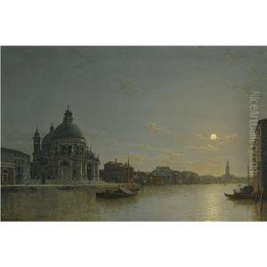 Venice, View Of The Grand Canal With The Church Of Santa Maria Della Salute by Henry Pether