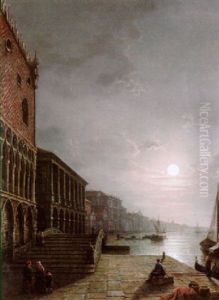 The Riva Degli Schiavoni, Venice by Henry Pether