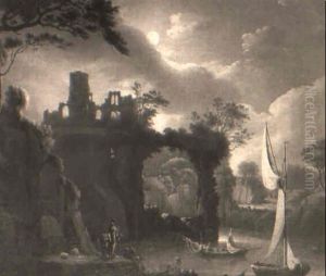 Full Moon Over A River Valley Landscape