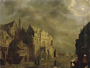 Vollmond Uber Einer Englischen Hafenstadt