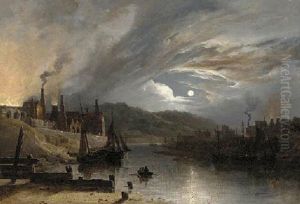 A Moonlit Industrial Landscape by Sebastian Pether