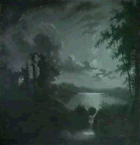 Mondnacht Am Fluss by Sebastian Pether