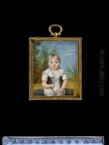 A Boy, Possibly Of The Dupont Family, Seated In A Landscape, Wearing White Pantaloons, Short-sleeved Chemise With Frilled Wide Collar And Black Waistcoat by Philip A. Peticolas