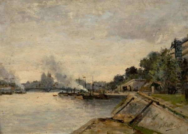 Two River Landscapes With City Views Across The Water (double-sided Painting) - view 1