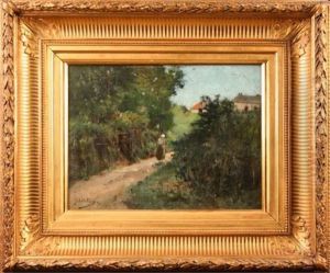 Paysanne En Chemin by Jules Petillion