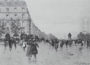 Paris: Animation Place Saint-michel by Jules Petillion
