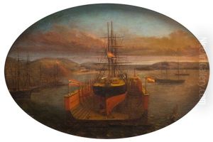 Fragata Progreso De Cuba En Los Astilleros De San Sebastian by Francois Didier Petit de Meurville