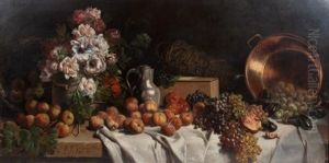 Still Life Of Fruit And Flowers Still Life Of Fruit And Flowers