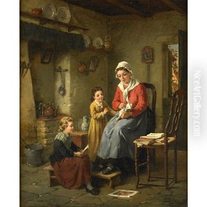 An Interior Domestic Scene by Charles Petit