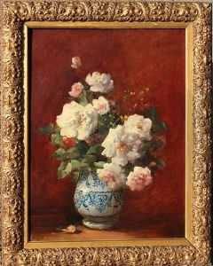 Vase De Roses by Eugene Petit