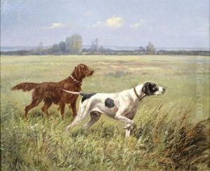 Pointer And A Setter In A Landscape Pointer And A Setter In A Landscape