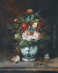 Blumenstillleben In Porzellanvase