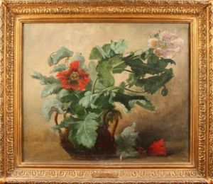 Bouquet De Pavots Rouge Et Blanc