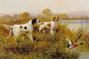 Jagthunde Ved Sobredden by Eugene Petit