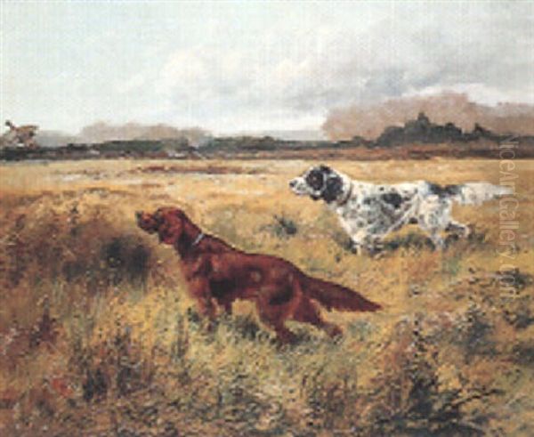 Deux Chiens Levant Un Perdreau - view 1