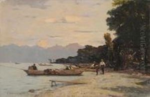 Preparatifs A La Peche A Grande-rive by Francois Bocion