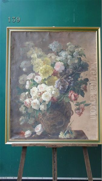 Bouquet De Fleurs Dans Un Vase Chinois - view 1