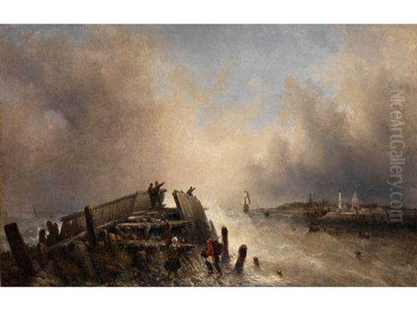 Kustenlandschaft Mit Aufgepeitschter See - view 1