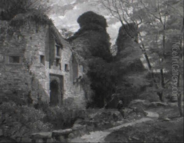 Waldlandschaft Mit Gotischer Ruine - view 1