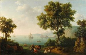 Seaside Landscape With Shepherds by Pierre Joseph Petit