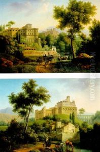 Chateau Fortifie Dans La Campagne Romaine by Pierre Joseph Petit