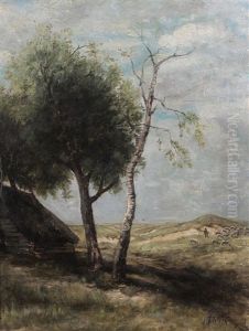 Paesaggio Con Gregge Al Pascolo by Filiberto Petiti