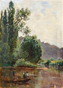 Pecheurs Sur La Meuse A Neufchateau (vosges)