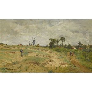 Feldlandschaft Mit Windmuhlen