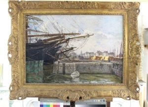 Vue Du Port De La Rochelle by Edmond Marie Petitjean
