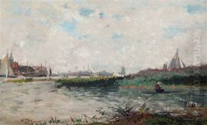 Roeier Voor De Stad Dordrecht by Edmond Marie Petitjean