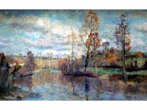 Fin D'automne A Parthenay by Edmond Marie Petitjean